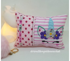 Stickdatei - ITH Kissen Dreaming Unicorn